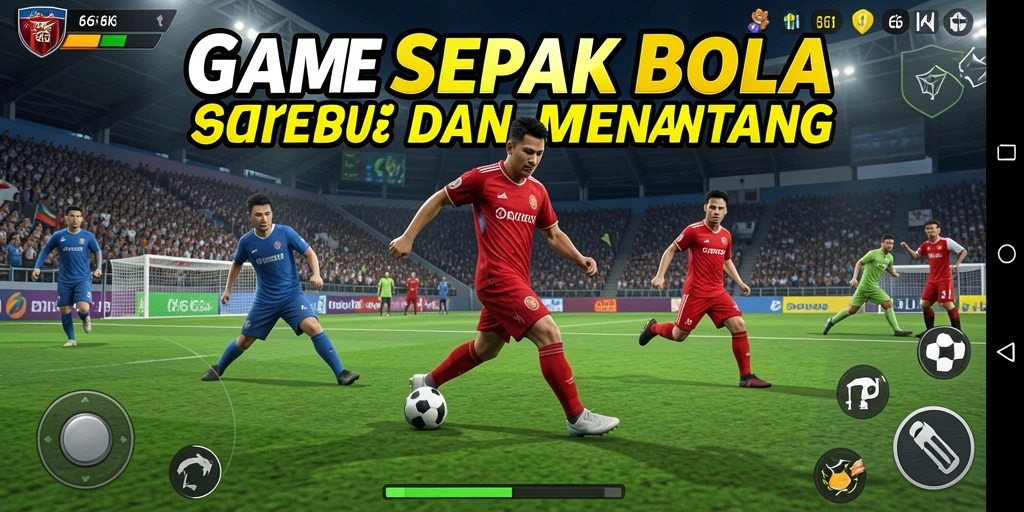 Tampilan gameplay <strong>66K</strong> yang menyajikan aksi sepak bola seru dan menegangkan.