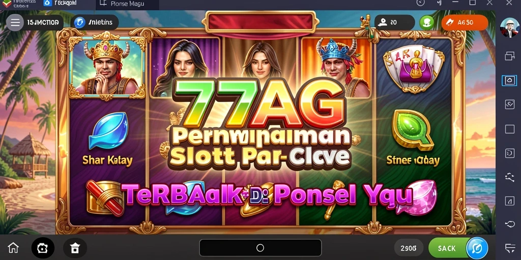 Tampilan gameplay 77AG dengan grafis menarik dan fitur slot yang seru.