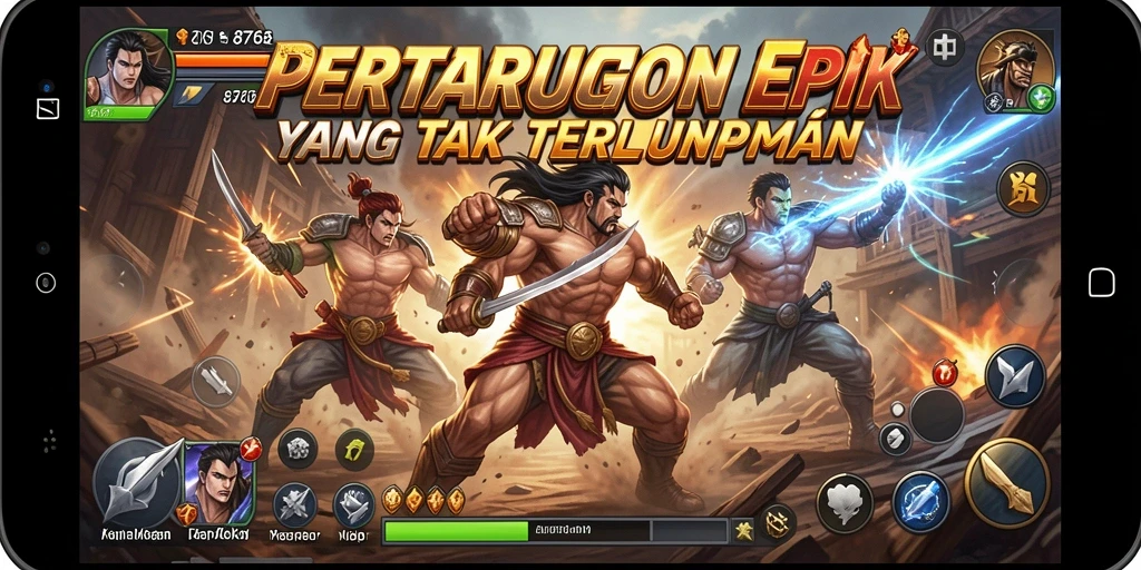 Tampilan gameplay seru dan mendebarkan di 8768.