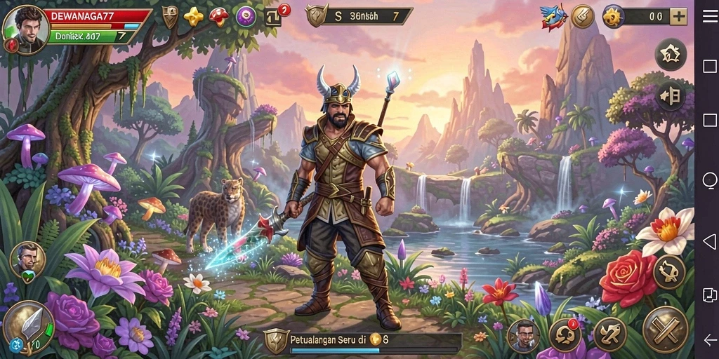 Tangkapan layar DEWANAGA77 menunjukkan aksi mendebarkan di dunia RPG.