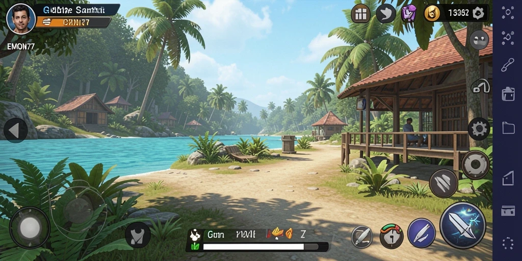 Tangkapan layar gameplay EMON77 dengan karakter lucu dan level yang beragam.