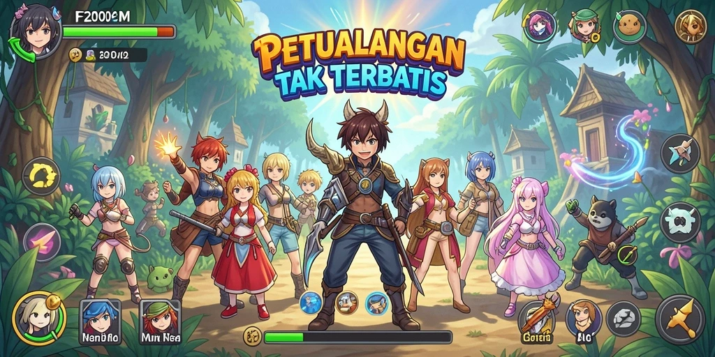 Gameplay F200M yang penuh aksi dan karakter menarik.