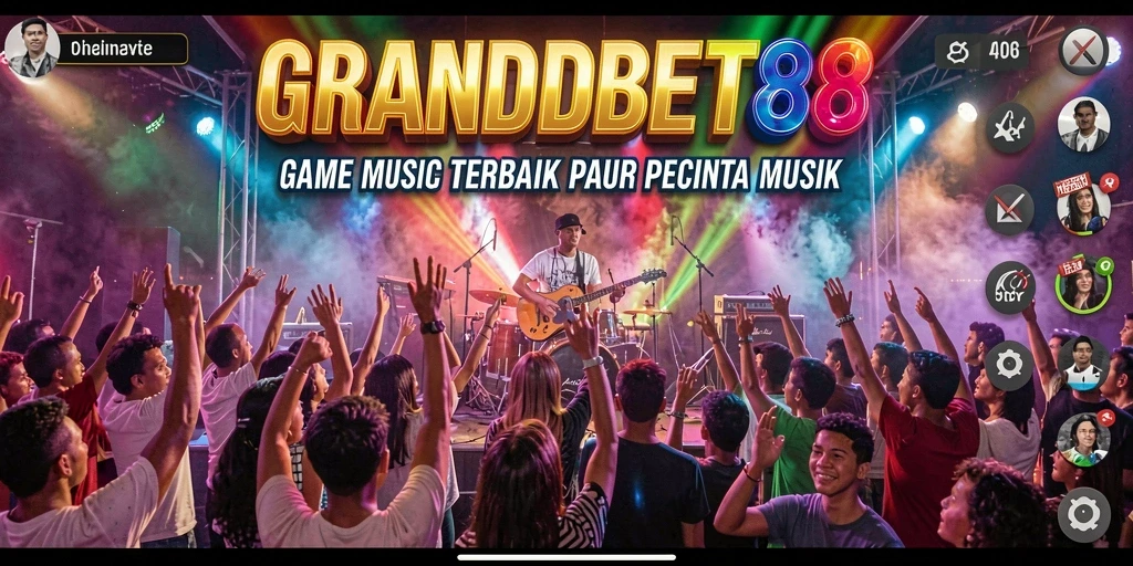 Tampilan gameplay menarik dari GRANDBET88 saat mendengarkan musik.