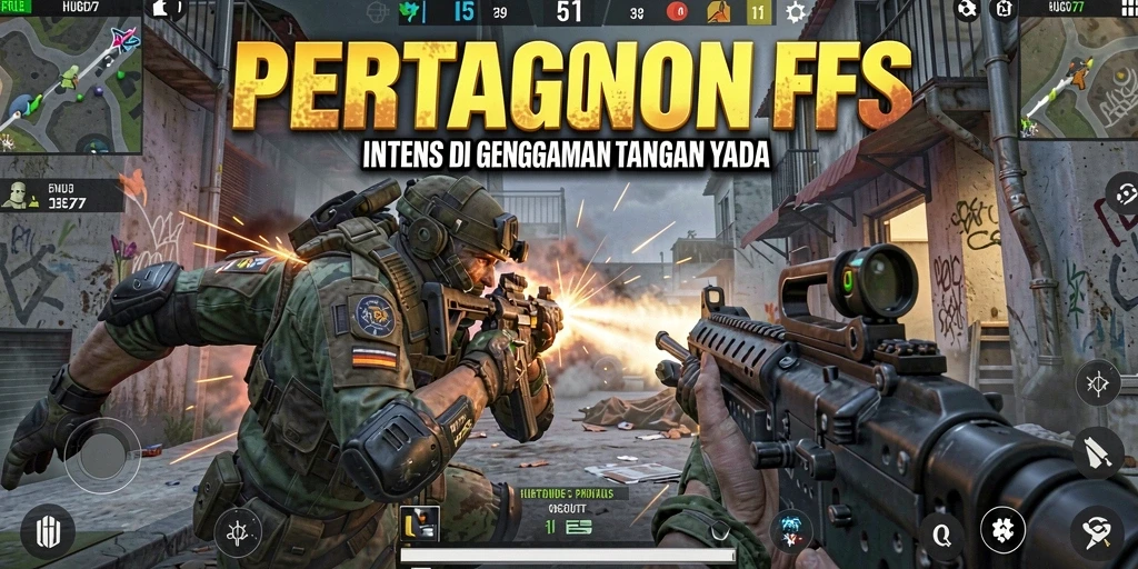Tangkapan layar menunjukkan aksi gameplay yang intens dan mendebarkan di HUGO77.