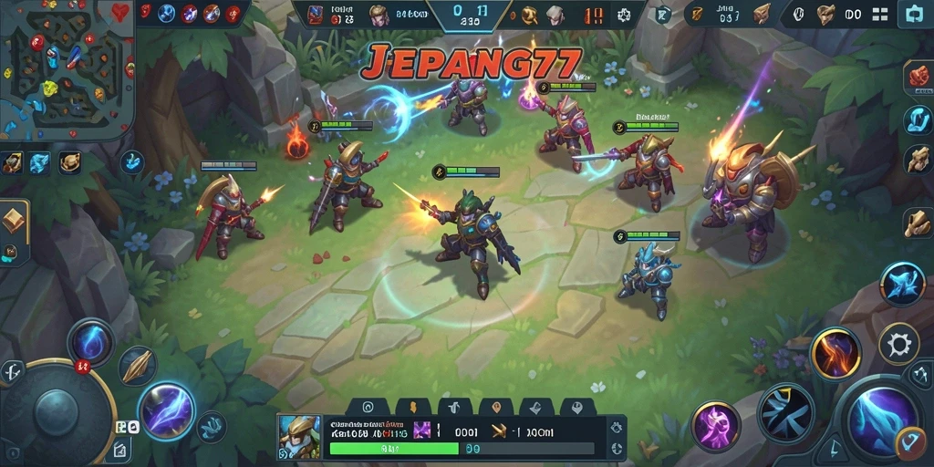 Screenshot menunjukkan aksi seru dalam gameplay MOBA JEPANG77.