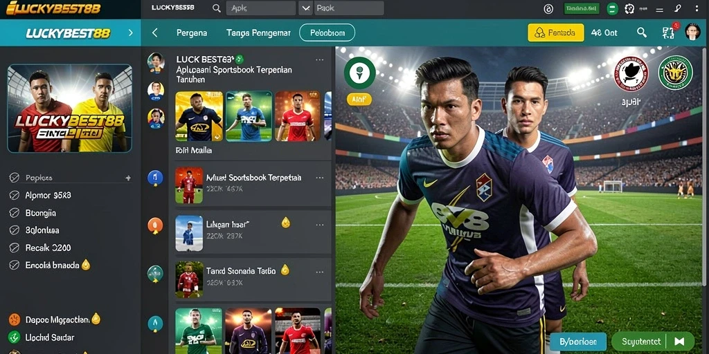 Screenshot gameplay LUCKYBEST88 yang menampilkan taruhan olahraga secara langsung.