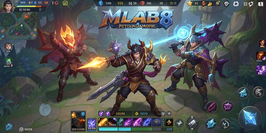 Tangkapan layar utama gameplay <strong>MLBB8</strong> menggambarkan petualangan menarik di dunia fantasi.