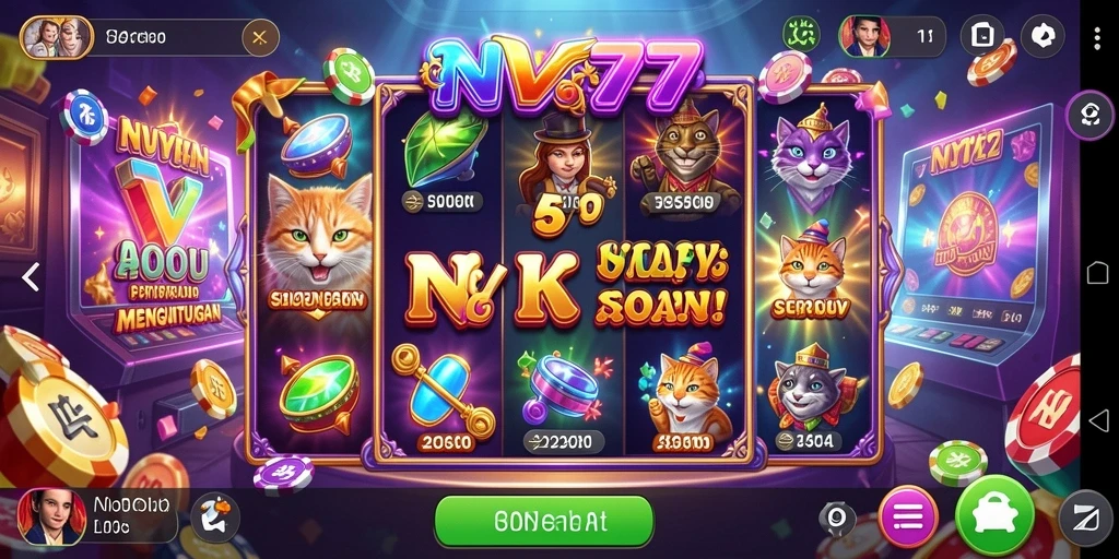 Tampilan gameplay NV77 yang memukau dan menarik di layar.