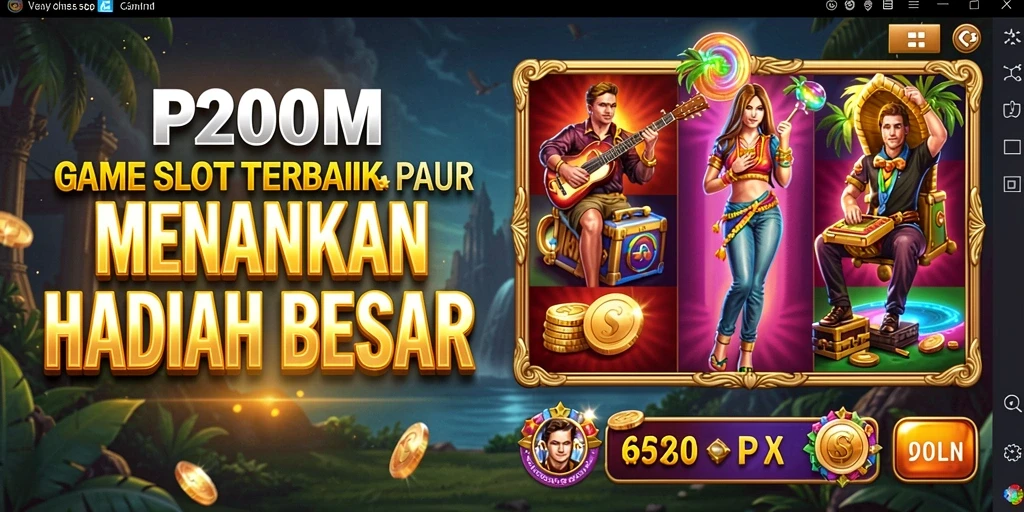 Screenshot utama P200M menampilkan gameplay yang mendebarkan di Slot.