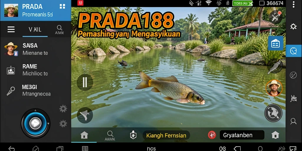Screenshot gameplay PRADA188 yang memikat dengan suasana memancing yang seru.