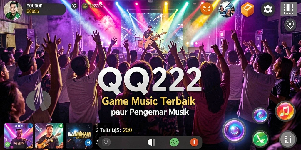 Screenshot gameplay QQ222 yang menampilkan pengalaman bermain musik.