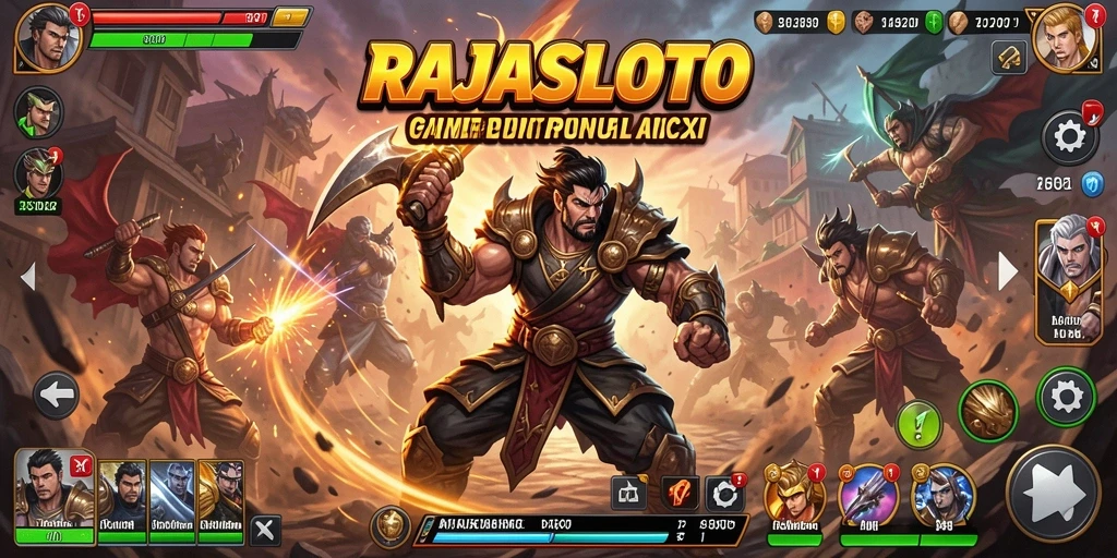 Tampilan gameplay RAJASLOTO yang mendebarkan dan penuh aksi.