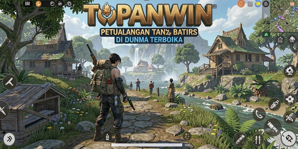 Screenshot gameplay Open World dari TOPANWIN yang menampilkan eksplorasi luas.