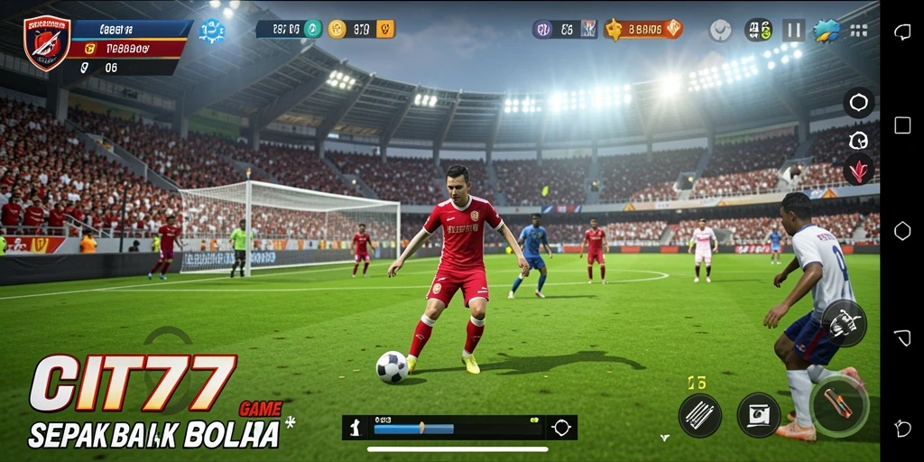 Gambaran gameplay UT77 yang mengasyikkan dalam pertandingan sepak bola.