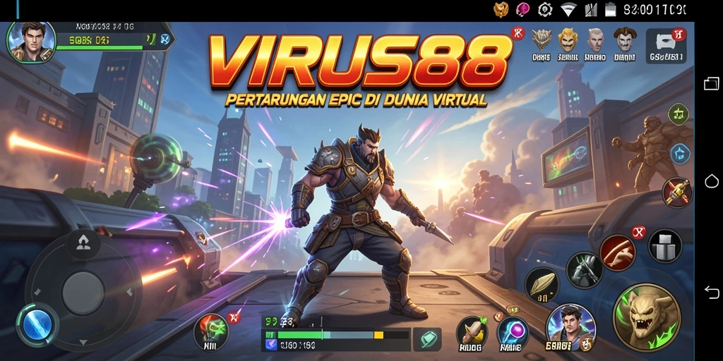 Gameplay seru di VIRUS88 dengan aksi pertarungan yang intens.