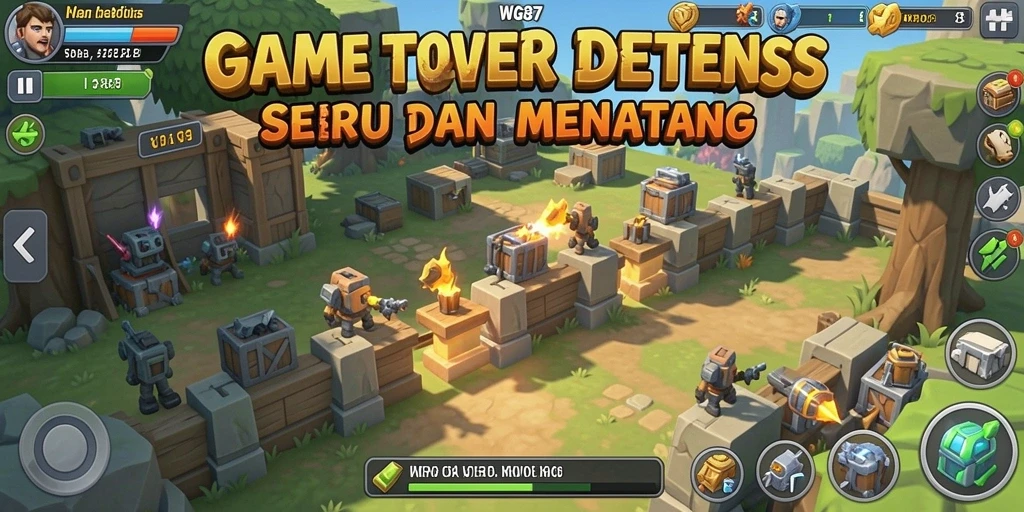 Screenshot gameplay WG87 menampilkan aksi menegangkan di medan perang Tower Defense.