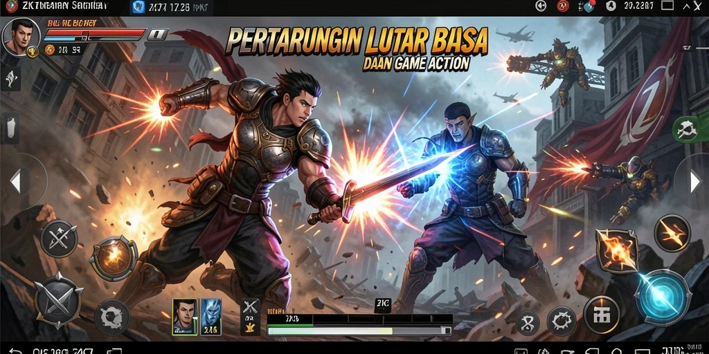 Tampilan menarik dari gameplay seru ZK7 saat pertarungan berlangsung.
